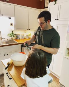 Father and Daughter Baking