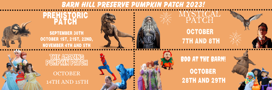 Special thanks to our premier pumpkin patch sponsor, Barn Hill Preserve!
