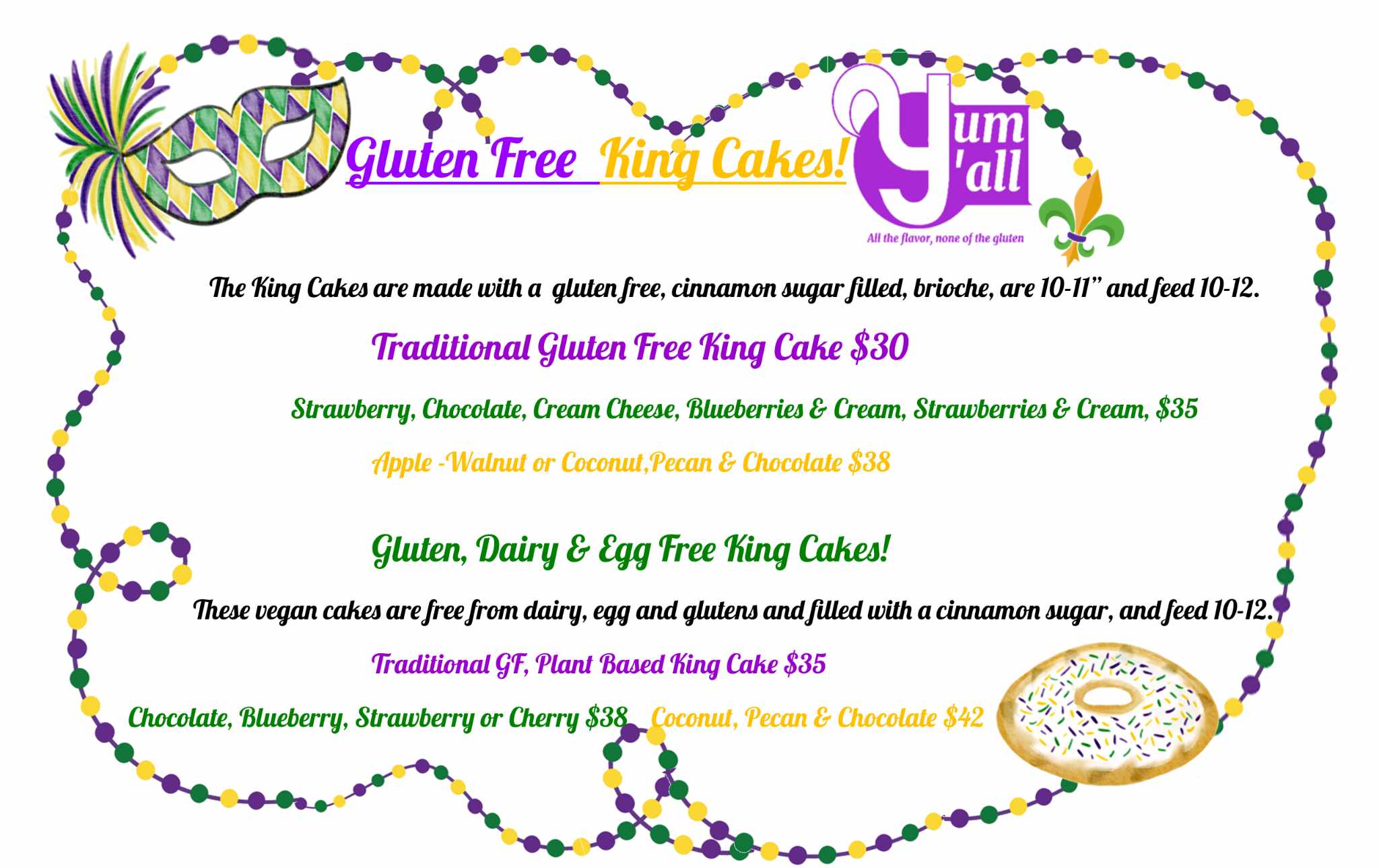 Where to Buy Gluten-free, Sugar-free, and Vegan King Cakes Around Lafayette